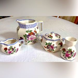 Vintage Royal Doulton Old Leeds Spray Tea Set